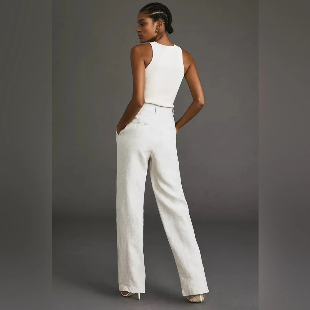 Reformation Light Beige Linen Pants